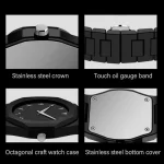 Arabic Watch Waterproof Men's Quartz Watch Black PC Plastic watch for men - Aura Arabic Watch - Black - Image 4