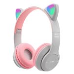 Flash Lamp Cute Cat Ears Headphone Bluetooth5.0 Stereo With Mic Support TF Card Wireless Kids Girl Earphone Birthday Gift - Image 2