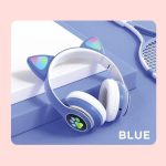 Flash Lamp Cute Cat Ears Headphone Bluetooth5.0 Stereo With Mic Support TF Card Wireless Kids Girl Earphone Birthday Gift - Image 3