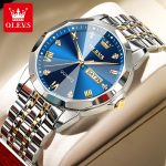 Olevs 9931 luxury fashion stainless steel imported quartz movement waterproof wrist-watche for men - Image 3