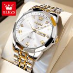 Olevs 9931 luxury fashion stainless steel imported quartz movement waterproof wrist-watche for men