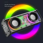Macha A88 Transparent 10W Wireless Speaker Dual TWS Series Surround TF Card Double Horn RGB Lighting Mode Bluetooth Speaker