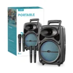 GTS 2385 Portable Rechargeable 8 inch Wireless Speaker With 2 Wireless Microphone Karaoke