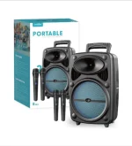 GTS 2385 Portable Rechargeable 8 inch Wireless Speaker With 2 Wireless Microphone Karaoke