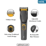 HTC AT-509 Rechargeable New Professional Hair & Beard Trimmer For Men - Image 2