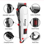 Kemei Km-809A Digital Electric ac/dc Rechargeable Professional Hair Clipper Trimmer