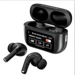Airpods A9 Pro Touch Screen Display with ANC ENC TWS Earbuds - Black - Image 5
