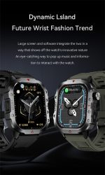 TIMACK® H11 Smart Watch 1.99" HD Full Touch Screen Men Bluetooth Call 44*38*13mm Magnetic Wireless Charging Custom Picture Smartwatch for IOS Android for Men - Image 3