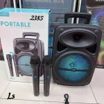 GTS 2385 Portable Rechargeable 8 inch Wireless Speaker With 2 Wireless Microphone Karaoke - Image 2