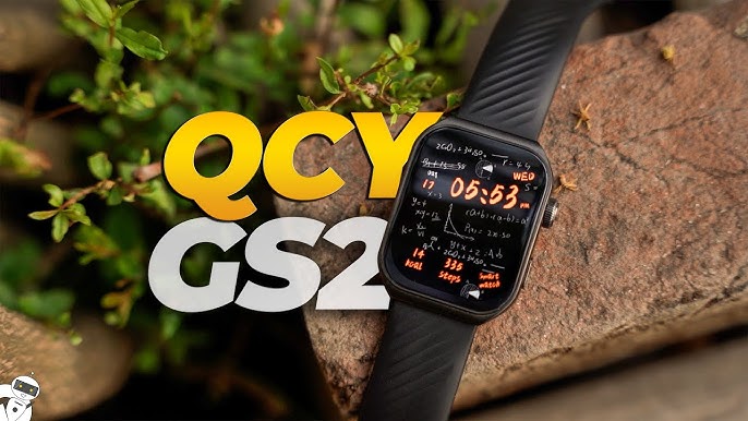 QCY GS2 Smart Watch 1.96 inch Amoled 60Hz High Resolution Display Bluetooth Calling IPX8 Waterproof 24 Hours Heart Rate Monitor SPO2 Sensor 100+ Sports Modes Smartwatch for Men and Women